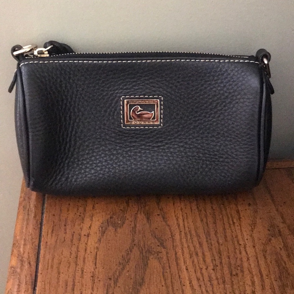 Dooney and Bourke Small Barrel Pebble Leather Black Purse/Clutch